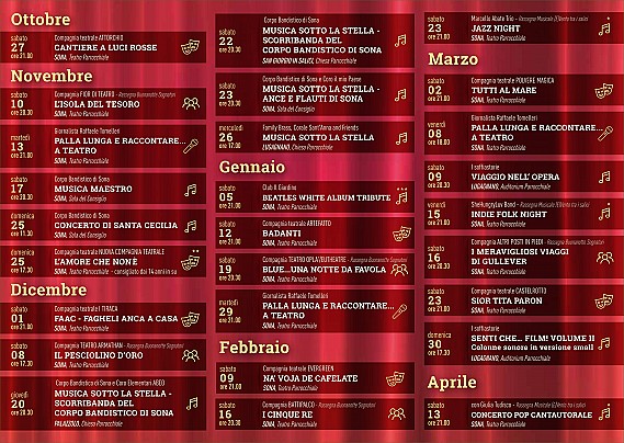 CALENDARIO TAPPETO ROSSO 2018-2019
