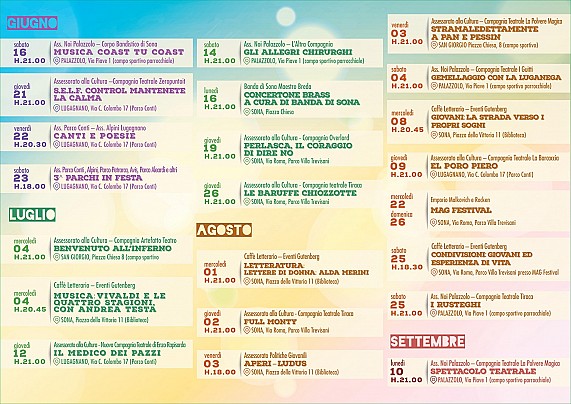 Stagione Teatrale e Musicale Estiva 2018