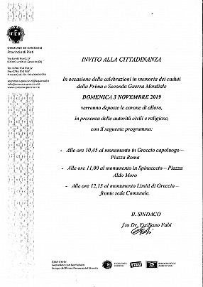 Invito 3 Novembre