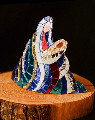 Madonna col Bambino. Presepio in mosaico di Annafietta