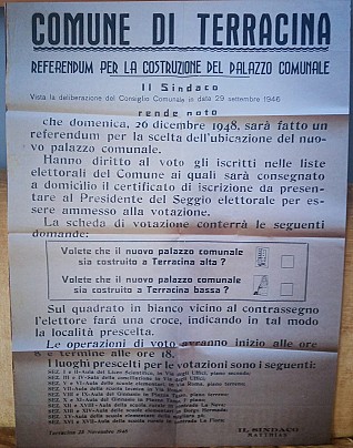 Manifesto Referendum palazzo Comunale