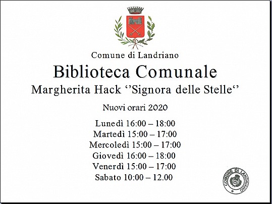 Orari nuovi dal 18.02.20