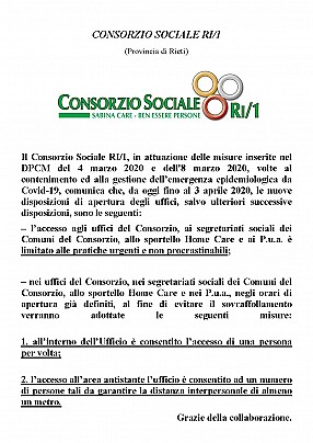 Avviso-Coronavirus_Consorzio Sociale RI1