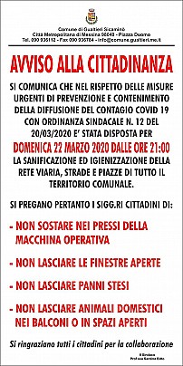 AVVISO ALLA CITTADINANZA