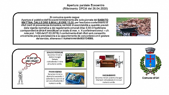 Avviso riapertura parziale ecocentro