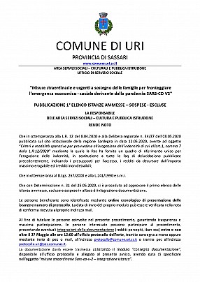 25.05.2020 allegato det. 31 PUBBLICAZIONE 1° ELENCO ISTANZE AMMESSE – SOSPESE - ESCLUSE_pages-to-jpg-0001