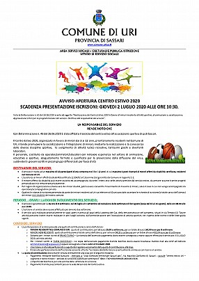 Avviso apertura iscrizione centro estivo 2020 . scadenza 2 Luglio 2020 ore 10.30_pages-to-jpg-0001