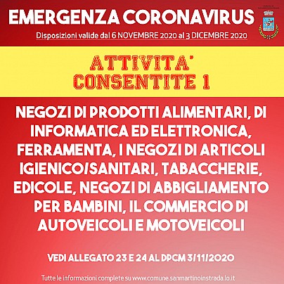 Attività consentite