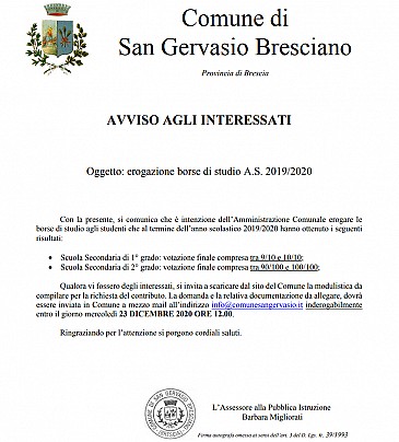 Borse di studio