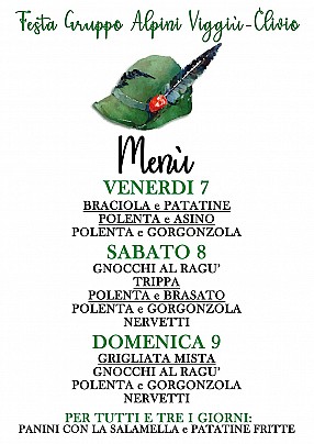 Menù Festa Alpina